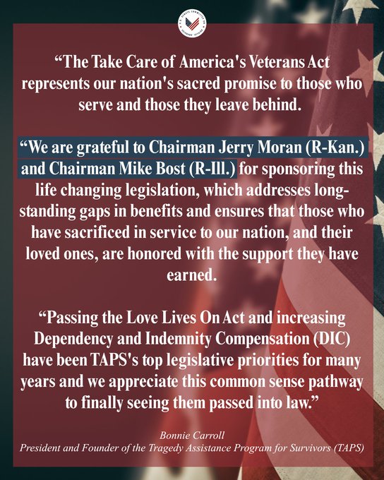 TAPS Support Quote for Take Care of America's Veterans Act