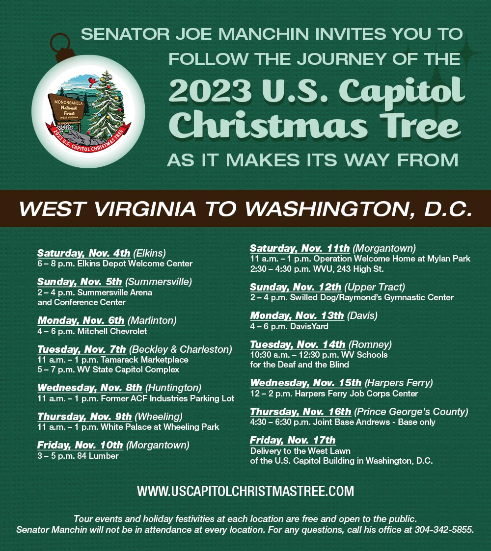Capitol Christmas Tree schedule